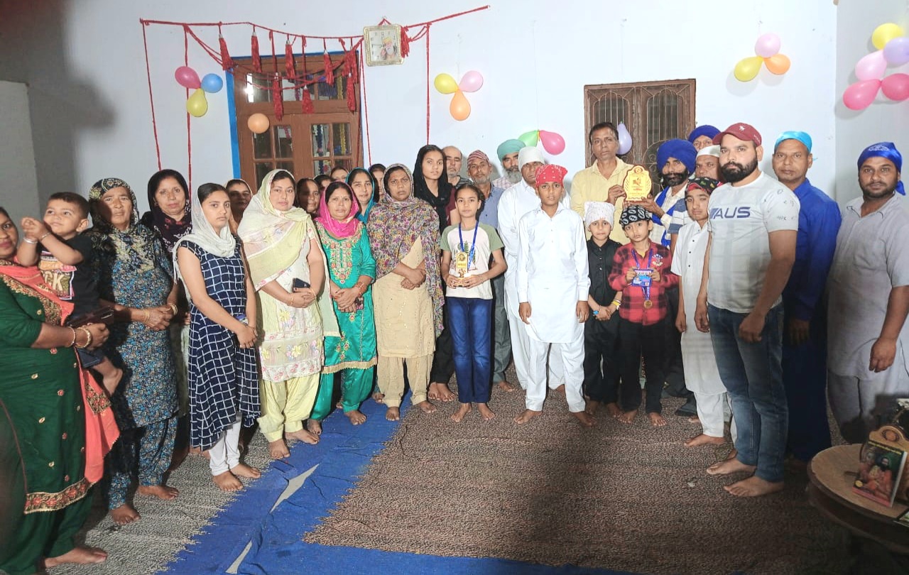 Thinker, Journalist and Numdar Charanjit Salhan was honored by the villagers for his services to the society